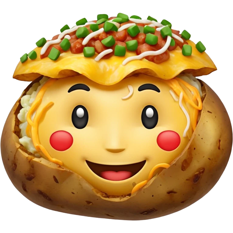 Happy loaded baked potato smiling emoji