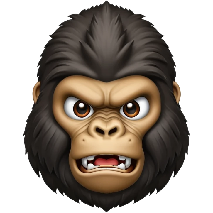 A gorilla angry face symbol with realstick  emoji