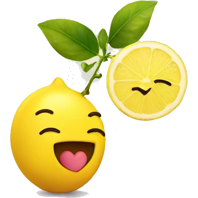cute lemon character with a heart next to it emoji