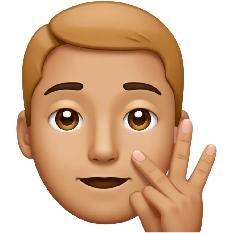 A Sigma Face ￼ emoji with show fingers on the cheek emoji