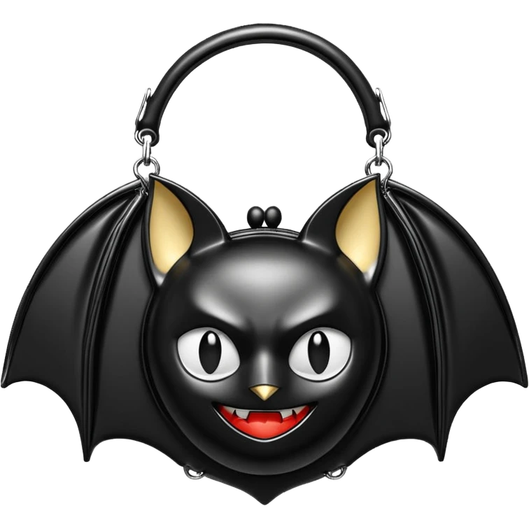 Demoniabrand, Patent Bat Shaped Handbag, highly detailed, hyperrealism.  emoji