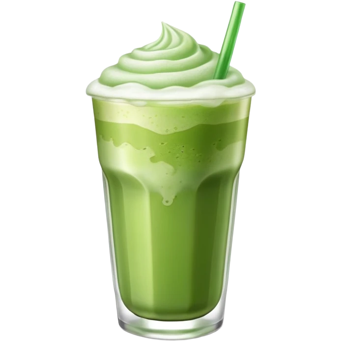 Iced matcha latte in a glass  emoji