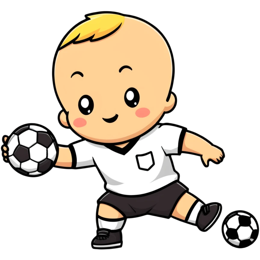 Baby playing soccer emoji
