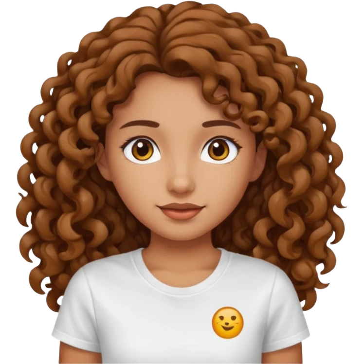 Quero uma menina moreninha com os cabelos longos e cacheados com uma blusa do emoji