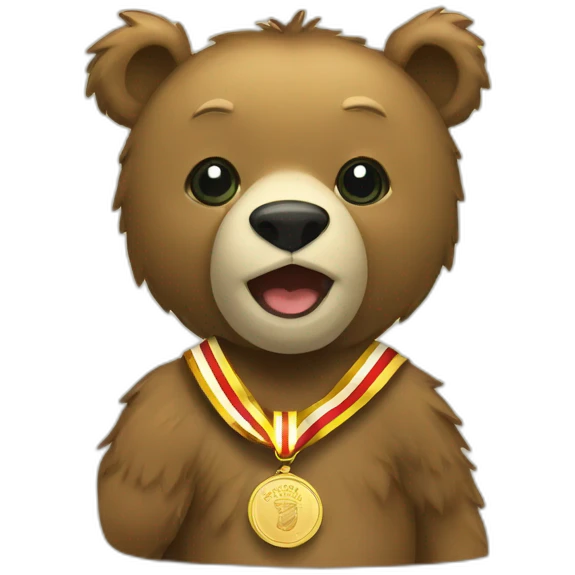bear with gold medal emoji