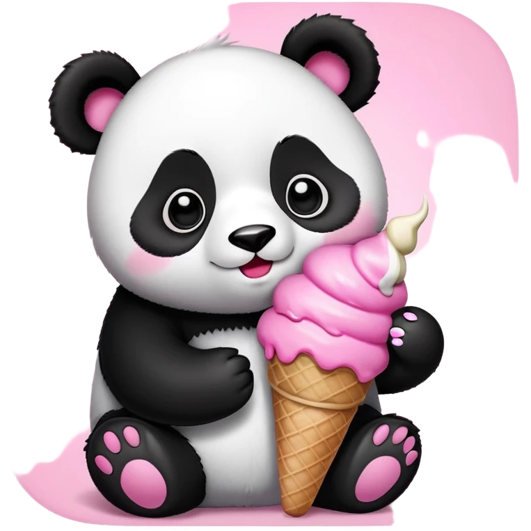 Panda eating ice cream emoji