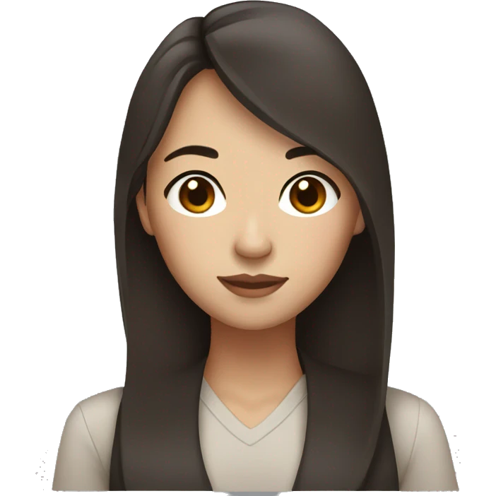 woman with brown hair brown asian eyes and freckles on the face emoji