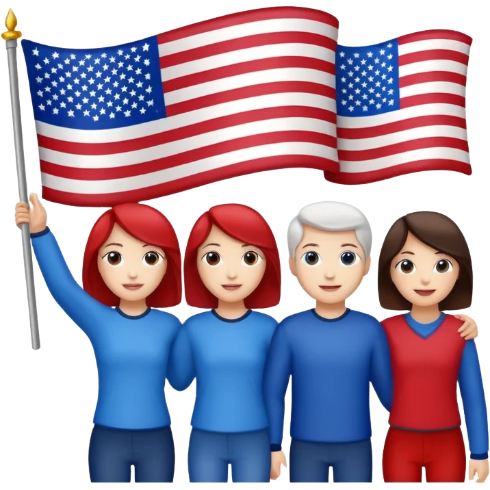 american flag hold in hands by people emoji