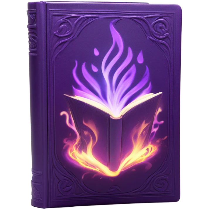 magical purple fire book emoji