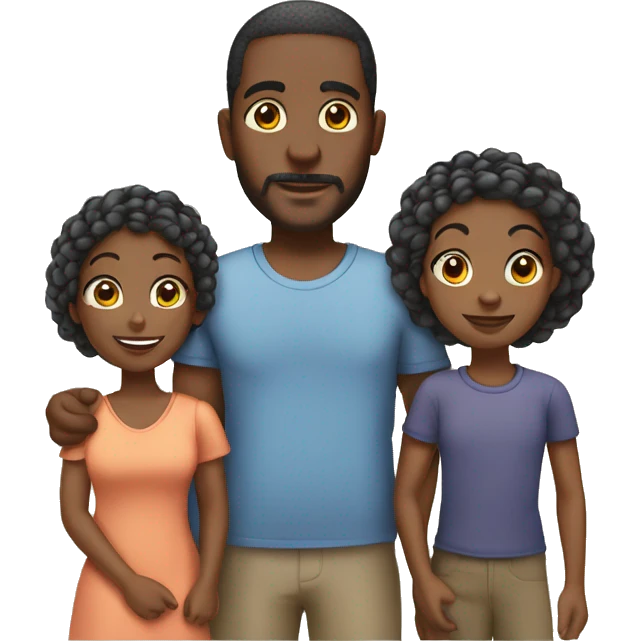  black family mum & dad, 2 kids. 2 boys with cornrows. emoji