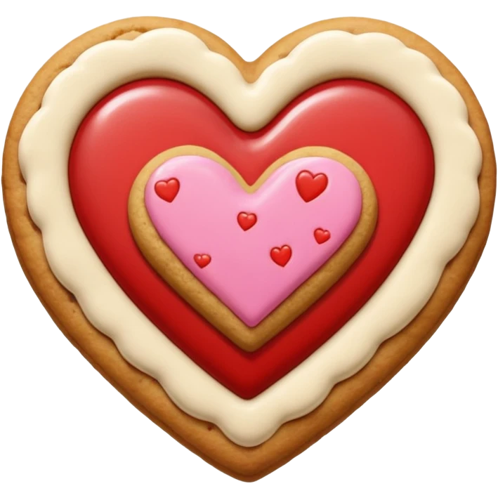 cookie heart shape woth glaze emoji