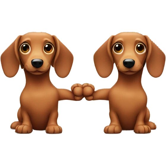 2 wiener dogs holding hands emoji
