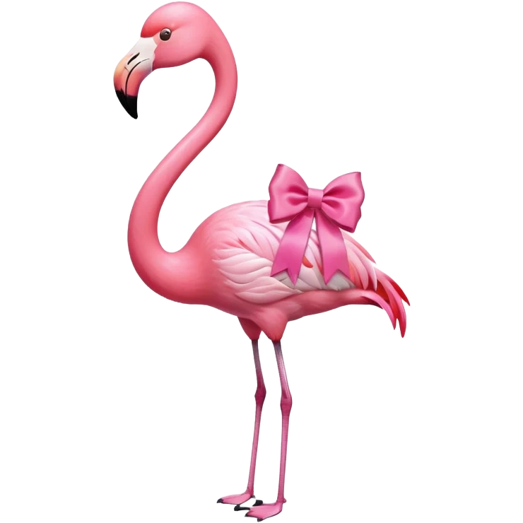 Flamingo with ribbon bow emoji