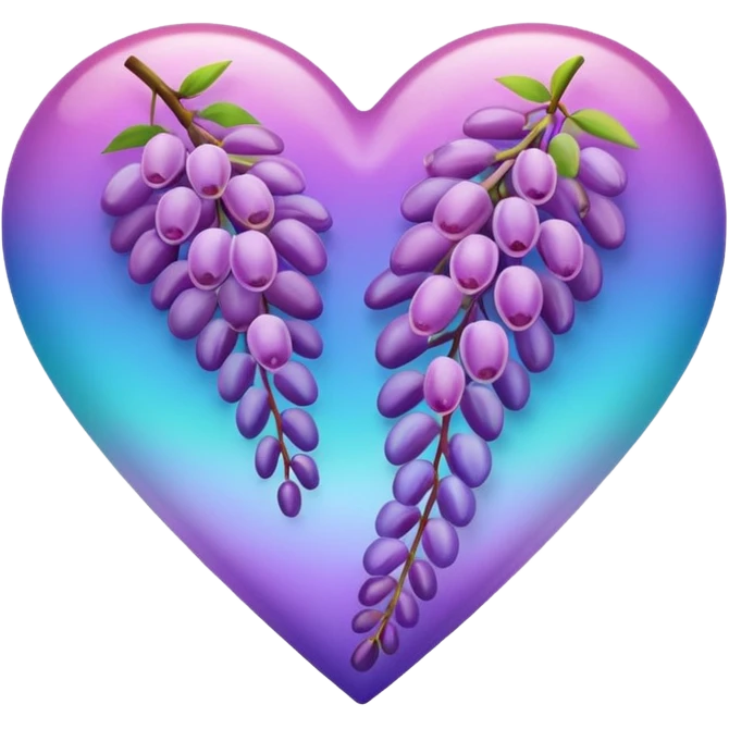 Wisteria and Malibu multicolor emoji heart emoji