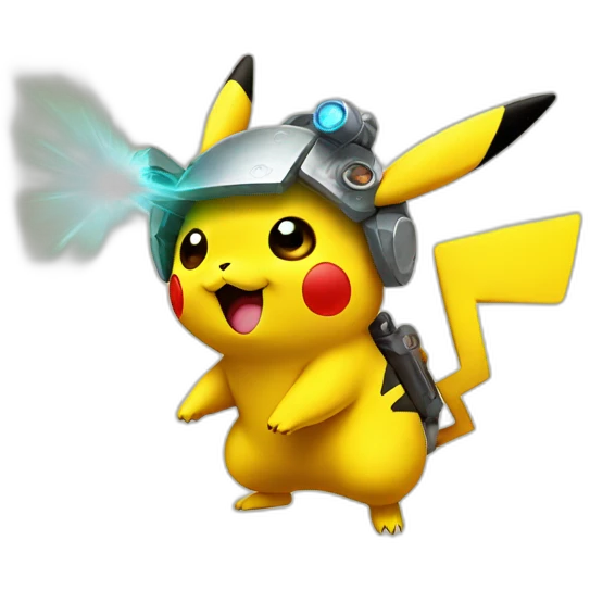 pikachu with raygun emoji