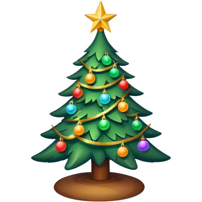 "Christmas tree decorated with lights and ornaments, glowing warmly, festive and colorful, cozy holiday atmosphere, digital illustration, vibrant and cheerful." emoji