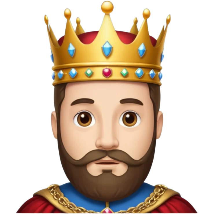 King with crown and beared emoji
