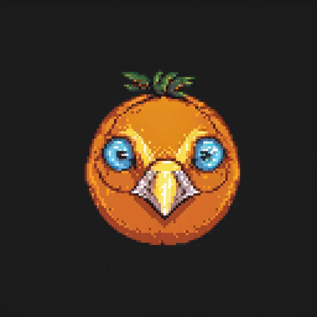 orange face of a bird emoji