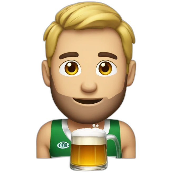 Rugbyman drink a beer emoji