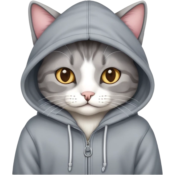 Cat wearing hoodie  emoji