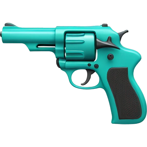 turquoise handgun with bow emoji