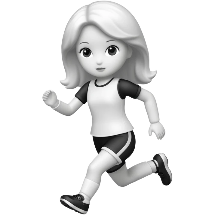 corriendo muñeco blanco y negro emoji