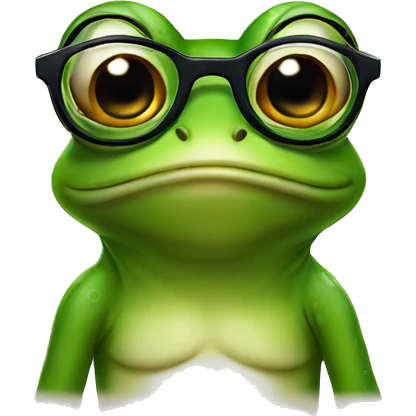 Frog wearing glasses emoji