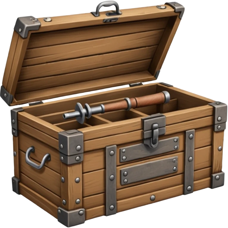 generate a very realistic wooden closed weapon supply box emoji