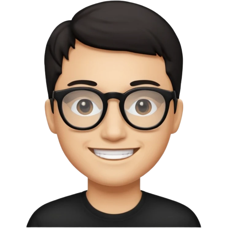 Glasses Wearing black emoji