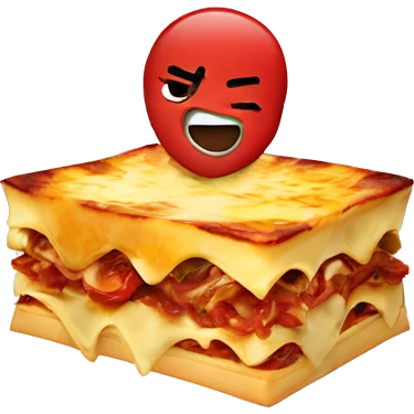 Punching a lasagne emoji