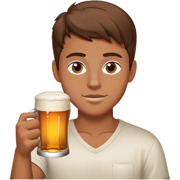 white frat boy brown hair brown eyes holding beer emoji