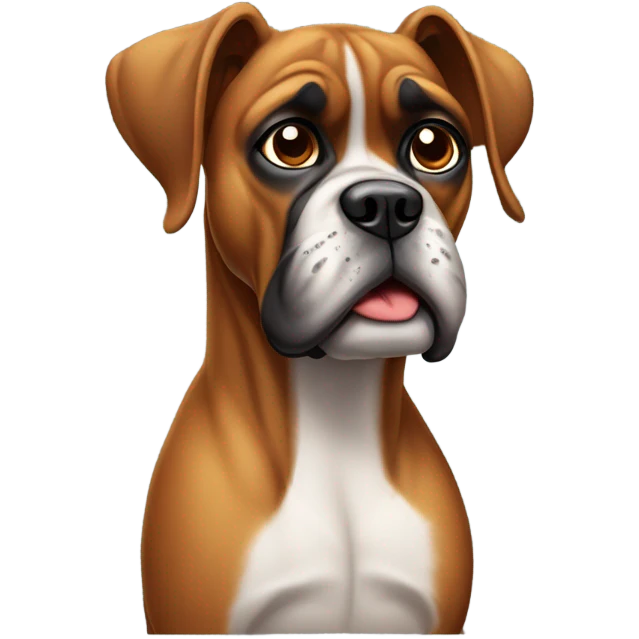 Boxer dog side eye emoji