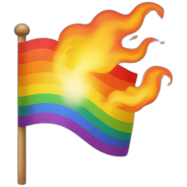 LGBT+ flag in fire emoji