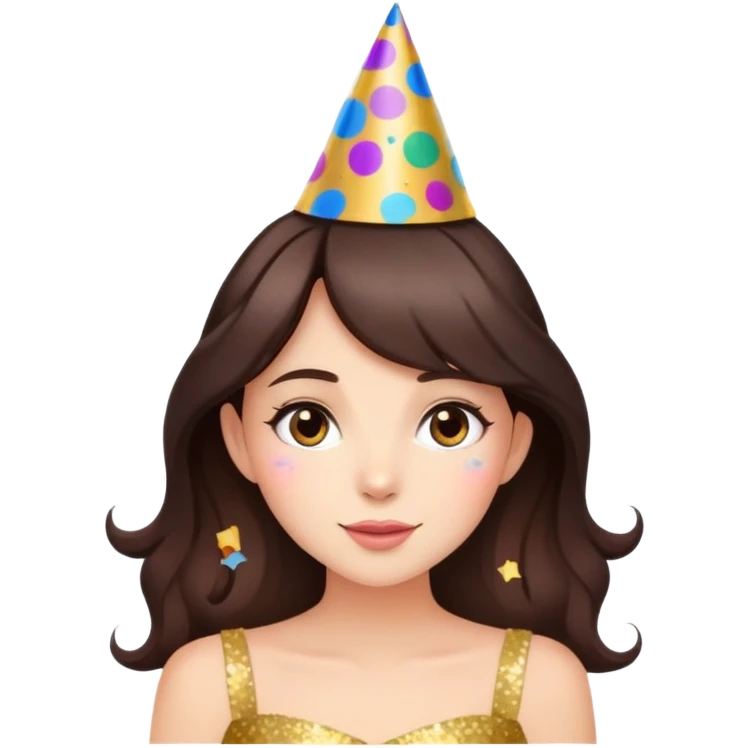 Beautiful Birthday Confetti fairy brunette emoji