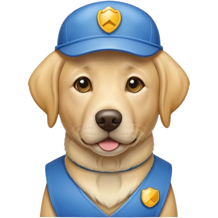 Yellow lab with a blue service vest emoji