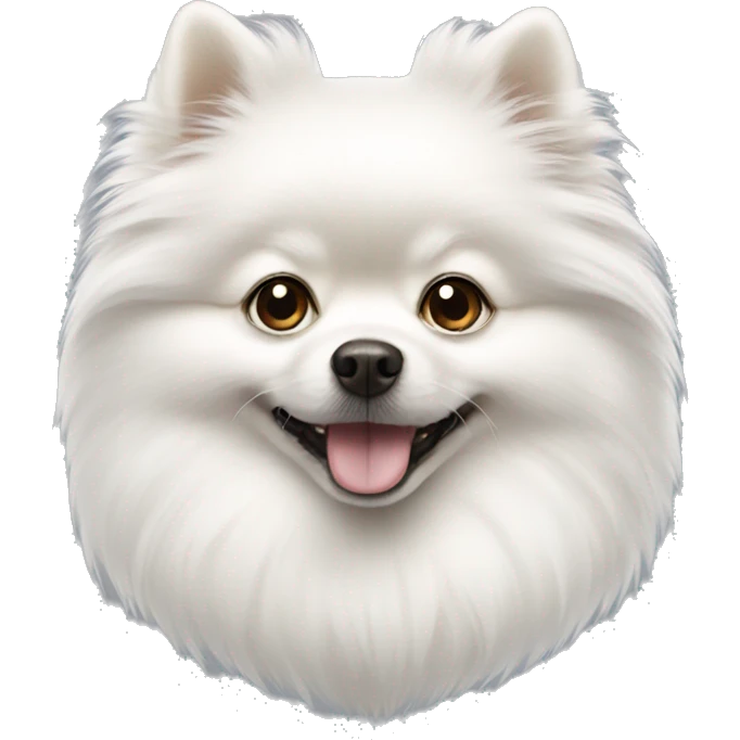White Pomeranian dog emoji