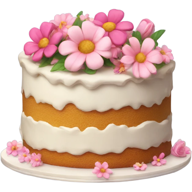 Cake with flowers  emoji