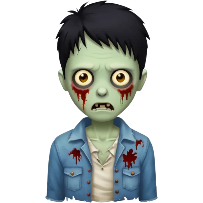 Zombie with the black hair emoji