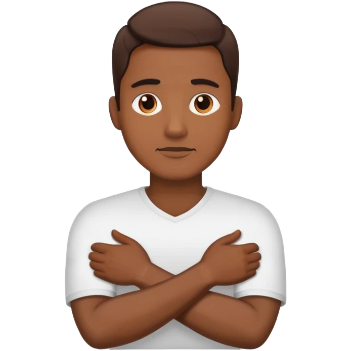 man holding his neck arms crossed  emoji