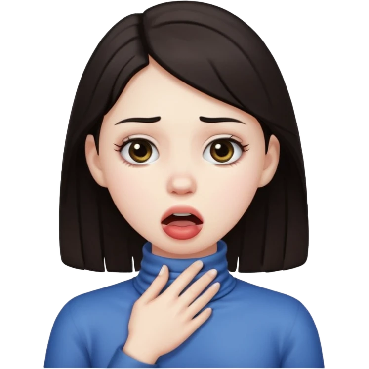 Girl choking her neck emoji