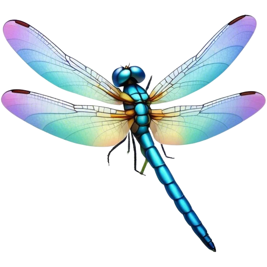 A dragonfly flies over the field. emoji