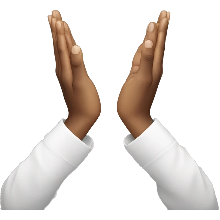 white hands in prayer position emoji