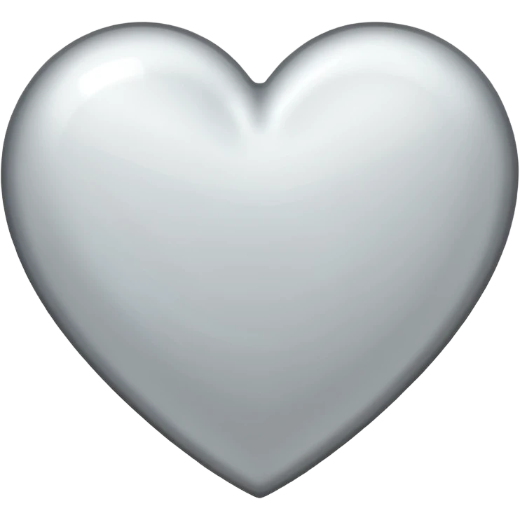 heart with a metallic white finish emoji