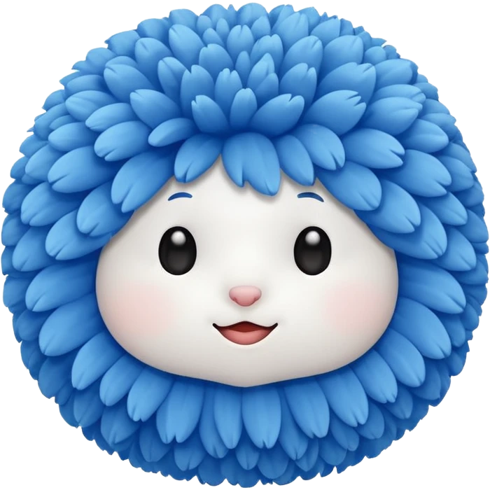 Blue and white pompom emoji