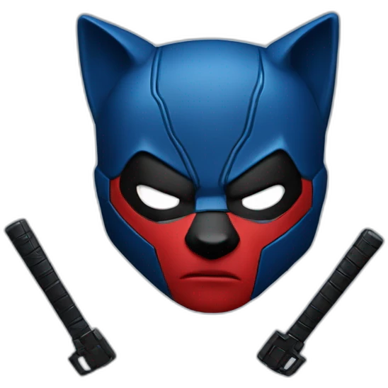 deadpool como un gato azul emoji