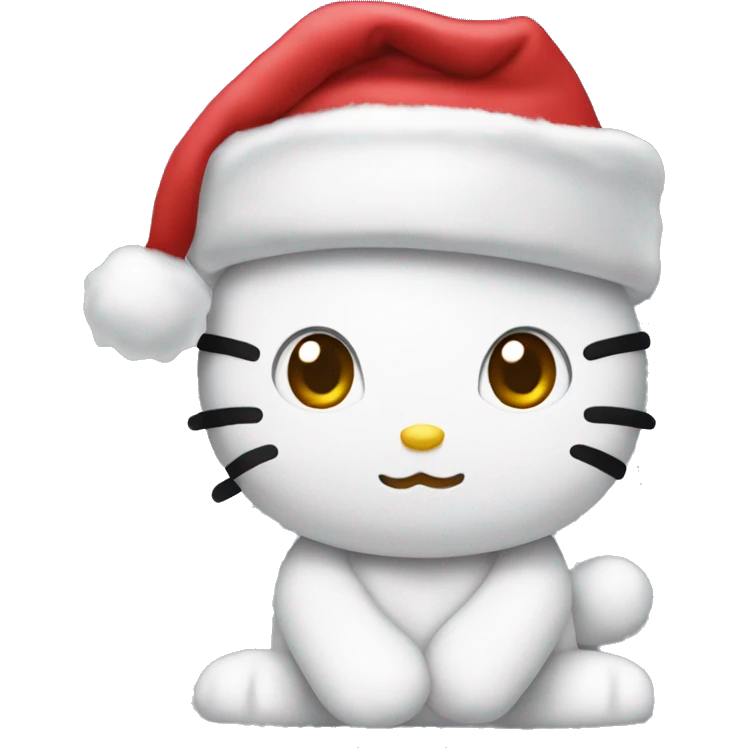 Hello kitty with a Christmas hat emoji