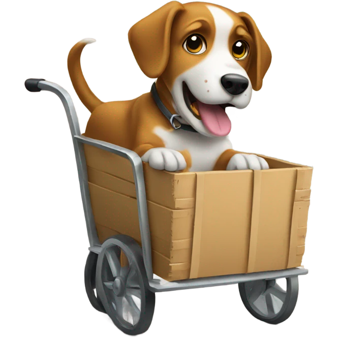Dog hitting a cart emoji
