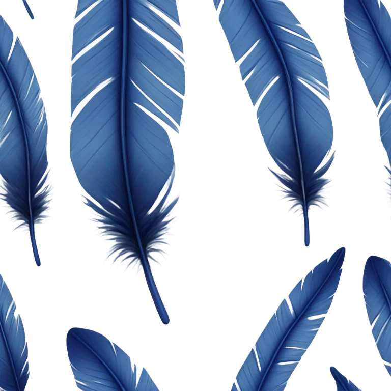 Realistic navi blue feather emoji