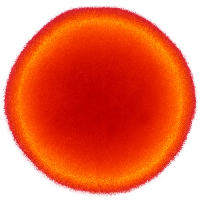 A circle in emoji style with a thermal camera effect, red color emoji