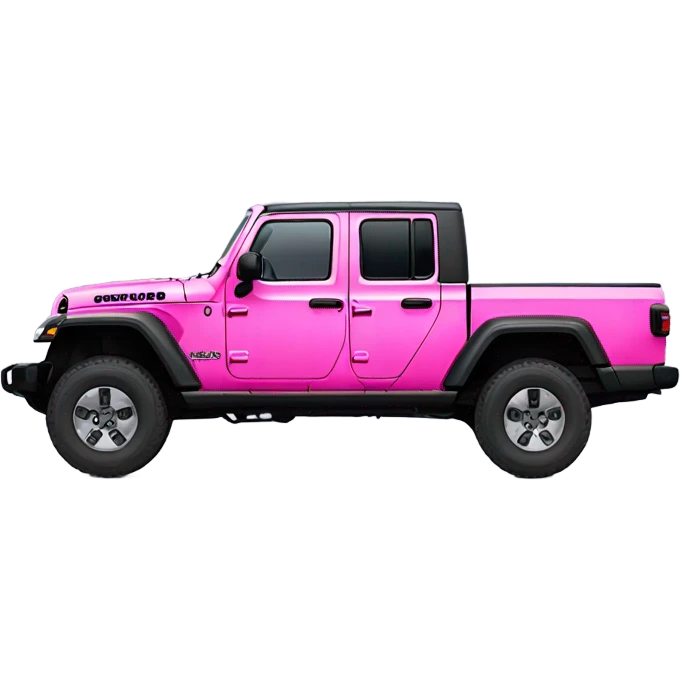 Realistic hot pink to pastel pink ombre Jeep Gladiator truck. emoji